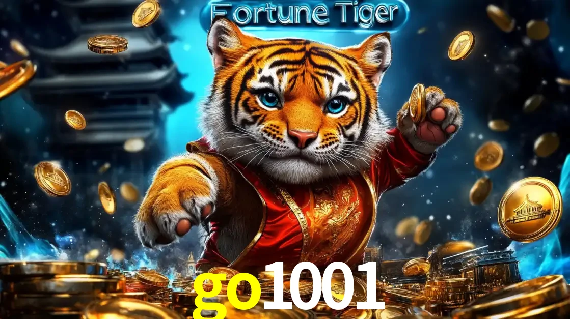 Imagem promocional do jogo de slot Fortune Tiger, com um tigre majestoso em traje tradicional cercado por uma fortuna em moedas de ouro, disponível agora no cassino go1001.